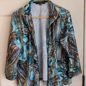 Animal print multi colored shimmering jacket